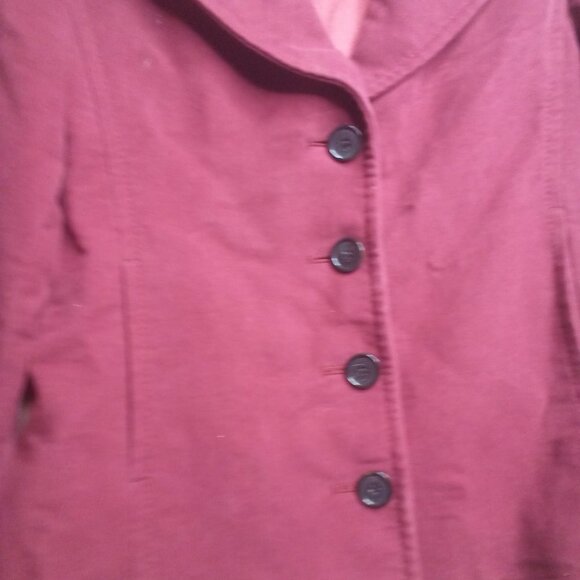Ann Taylor Blazer Jacket 2 Long Sleeve Button Up Soft  Burgundy Pink Red - Picture 7 of 13